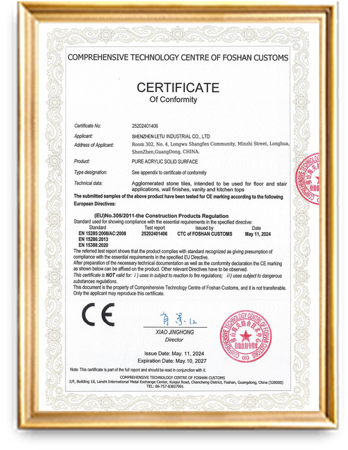 kitchen countertop material certification