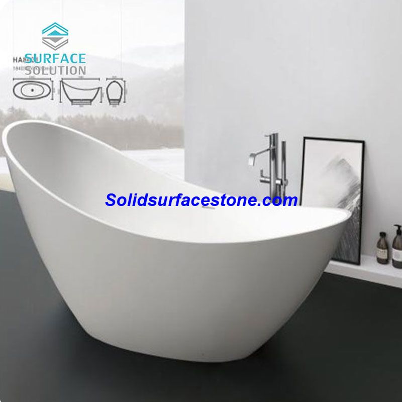 freestanding solid surface bathtub