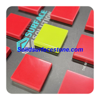 Fogli di superficie solida in superficie solida rossa per cucine
