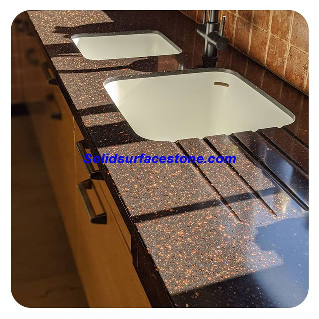  Best Price Modified Acrylic Solid Surface Slab for Kitchen Island Top Artificial Stone Solid Surface Sheet